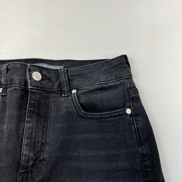 Denim & Co. Womens Distressed Five Pocket Skinny Jeans Black Size 4 - Picture 4 of 10